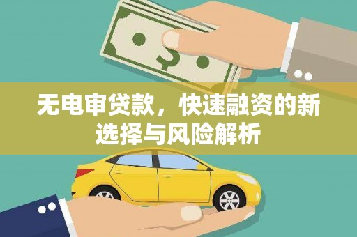 东光无电审贷款，快速融资的新选择与风险解析