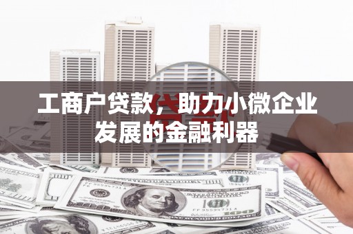 东光工商户贷款，助力小微企业发展的金融利器